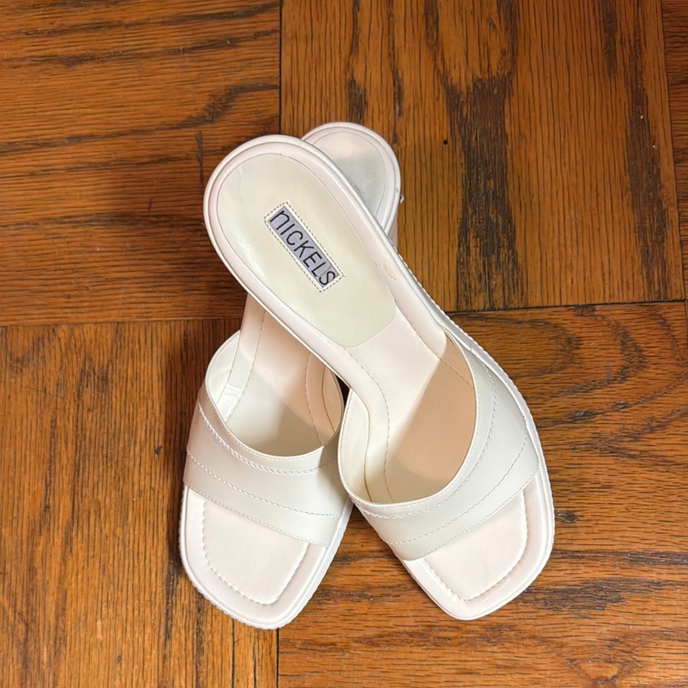 Nickels Women's White Slide Sandals